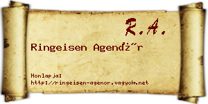 Ringeisen Agenór névjegykártya
